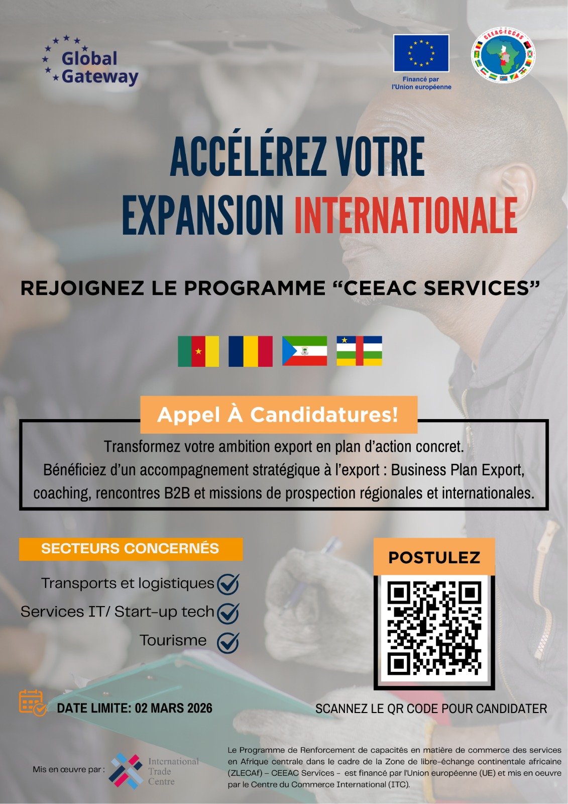 Commerce des services en Afrique centrale : structurer l’expansion régionale à l’ère de la Zlecaf [Postulez] 